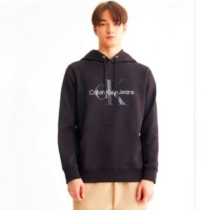 Calvin Klein Jeans Monogram Logo Pullover Hoodie Kangaroo Pocket Men's NWOT